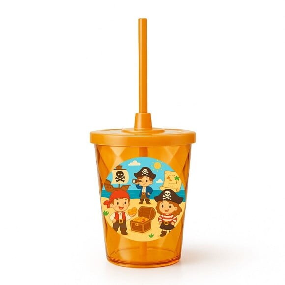 Copo Twister Personalizado 300ml Piratas
