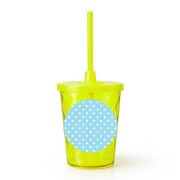 Copo Twister Personalizado 300ml Poá Azul Bebê
