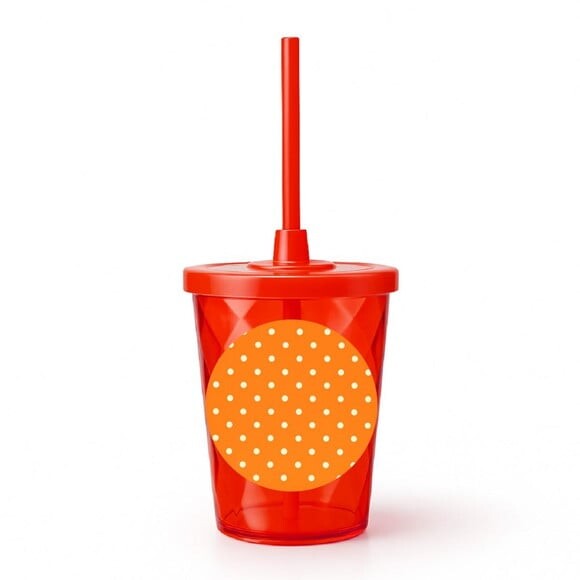 Copo Twister Personalizado 300ml Poá Laranja
