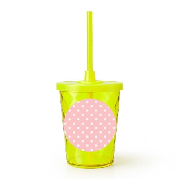Copo Twister Personalizado 300ml Poá Rosa Bebê