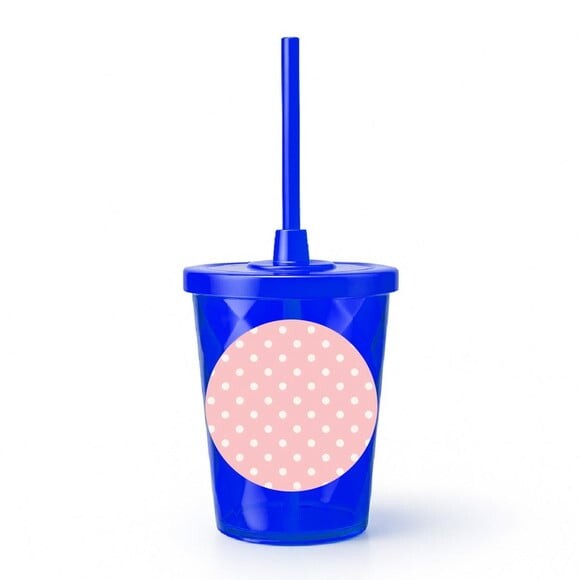 Copo Twister Personalizado 300ml Poá Rosa Bebê