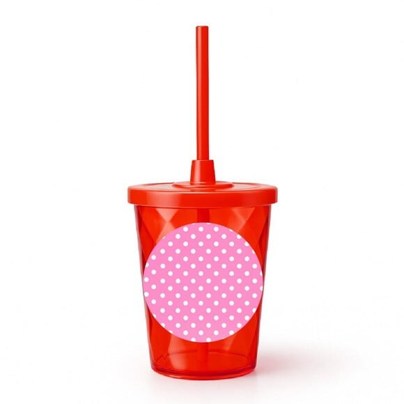 Copo Twister Personalizado 300ml Poá Rosa Pink