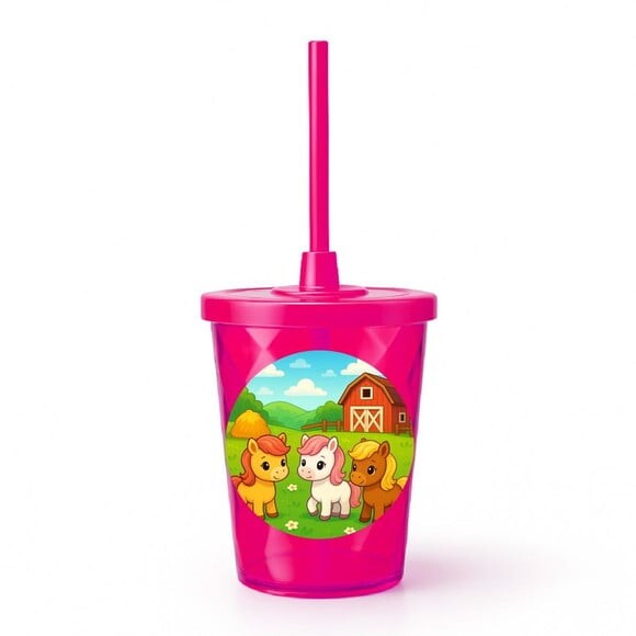 Copo Twister Personalizado 300ml Pôneis