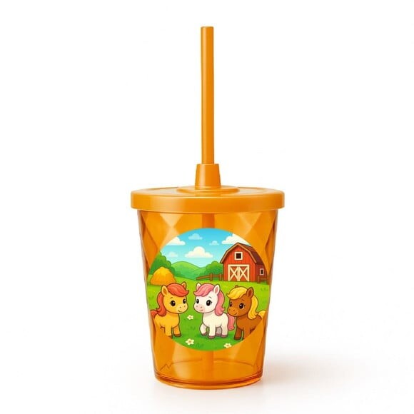 Copo Twister Personalizado 300ml Pôneis