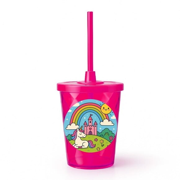 Copo Twister Personalizado 300ml Reino do Arco-íris