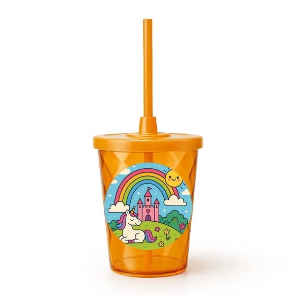 Copo Twister Personalizado 300ml Reino do Arco-íris