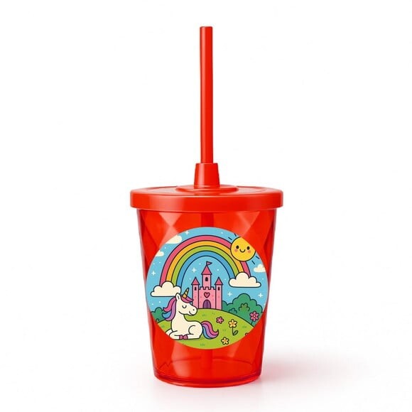 Copo Twister Personalizado 300ml Reino do Arco-íris