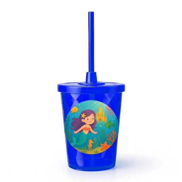 Copo Twister Personalizado 300ml Reino Subaquático