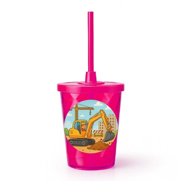 Copo Twister Personalizado 300ml Retroescavadeira