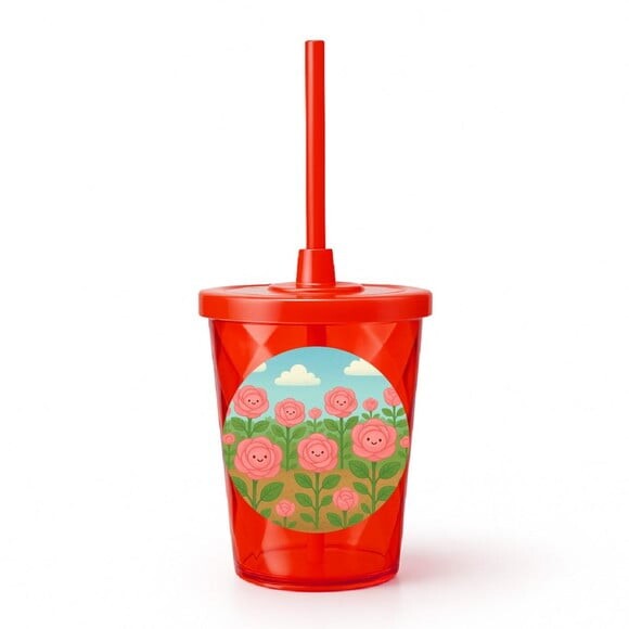 Copo Twister Personalizado 300ml Rosas Fofas