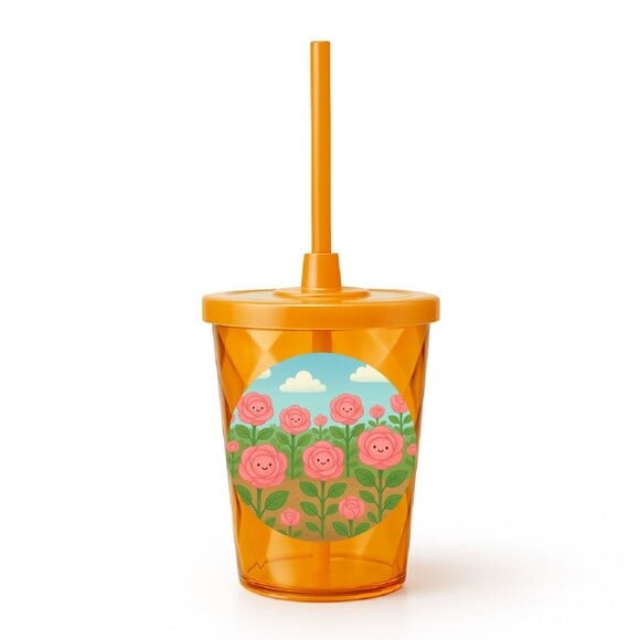 Copo Twister Personalizado 300ml Rosas Fofas