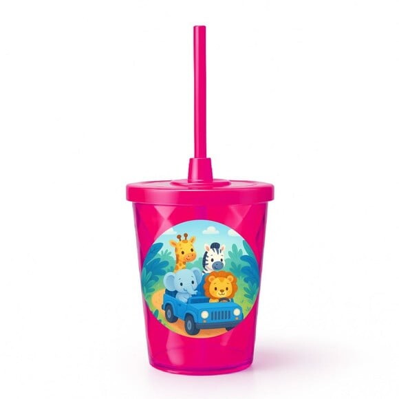Copo Twister Personalizado 300ml Safari Azul