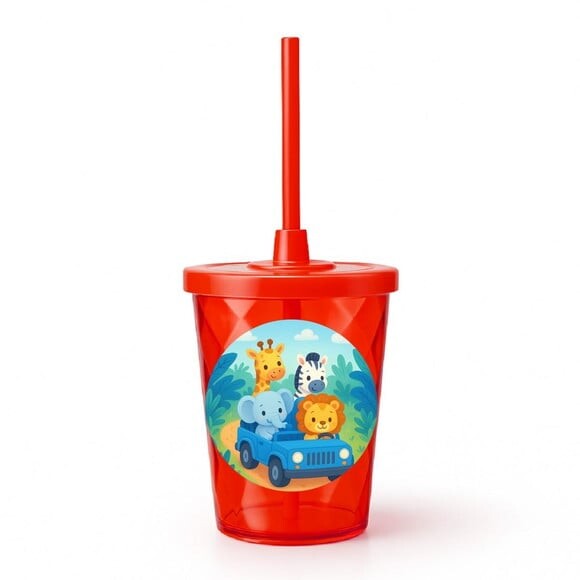 Copo Twister Personalizado 300ml Safari Azul
