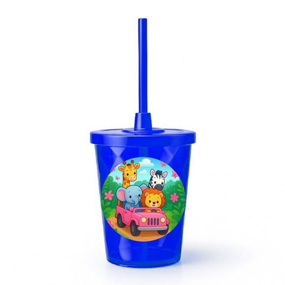 Copo Twister Personalizado 300ml Safari Rosa