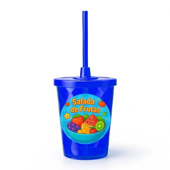 Copo Twister Personalizado 300ml Salada de Frutas