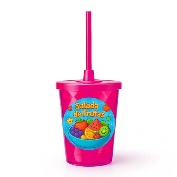 Copo Twister Personalizado 300ml Salada de Frutas