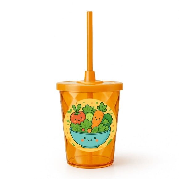 Copo Twister Personalizado 300ml Salada Divertida