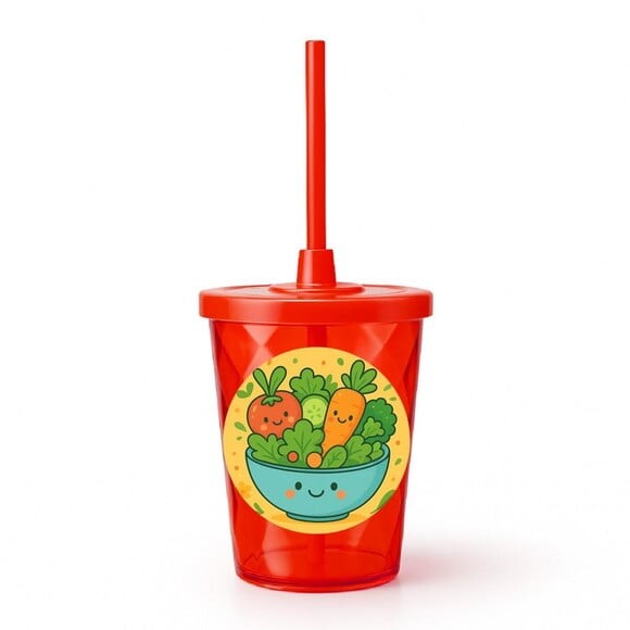 Copo Twister Personalizado 300ml Salada Divertida