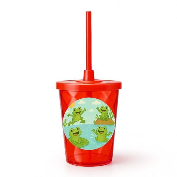 Copo Twister Personalizado 300ml Sapos Divertidos