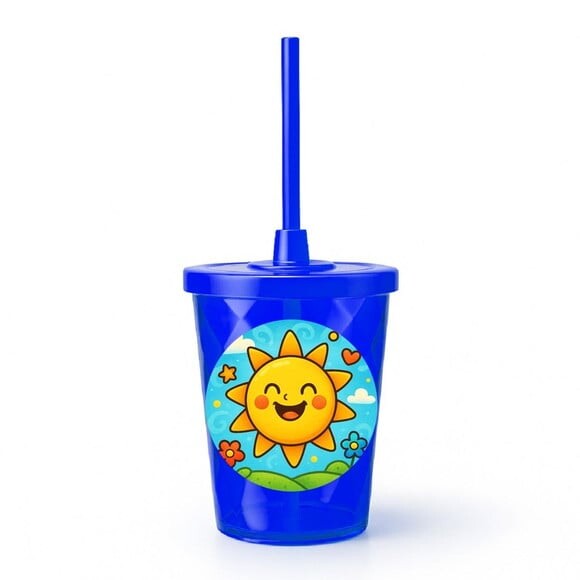 Copo Twister Personalizado 300ml Sol Sorridente