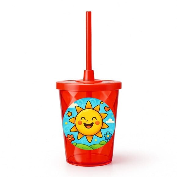 Copo Twister Personalizado 300ml Sol Sorridente