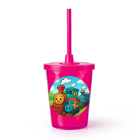 Copo Twister Personalizado 300ml Trens Antigos