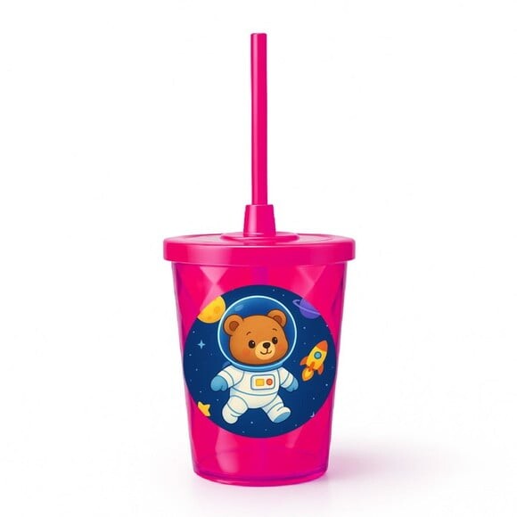 Copo Twister Personalizado 300ml Ursinho Astronauta