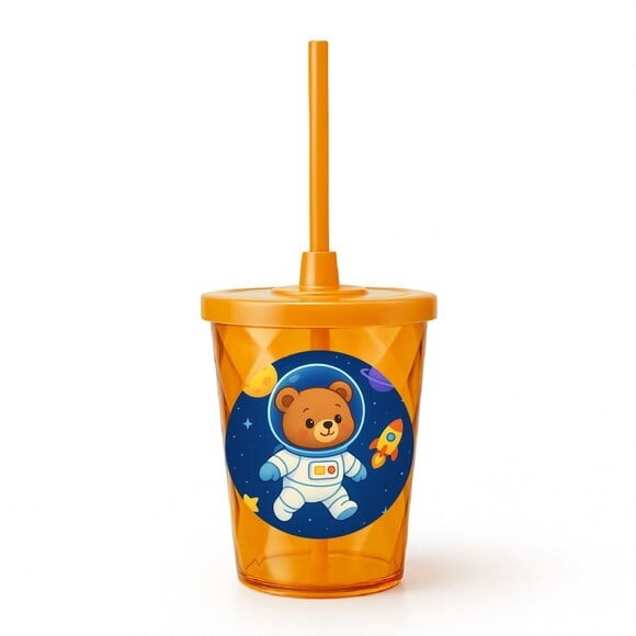 Copo Twister Personalizado 300ml Ursinho Astronauta