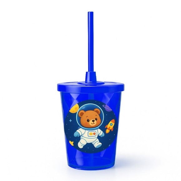 Copo Twister Personalizado 300ml Ursinho Astronauta