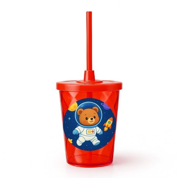 Copo Twister Personalizado 300ml Ursinho Astronauta