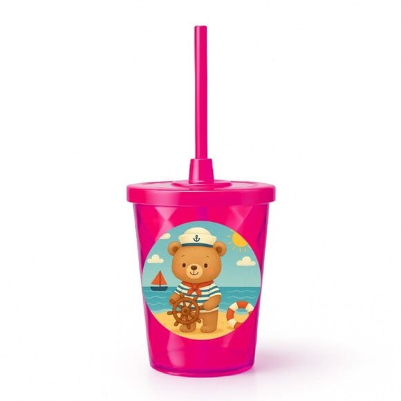 Copo Twister Personalizado 300ml Ursinho Marinheiro