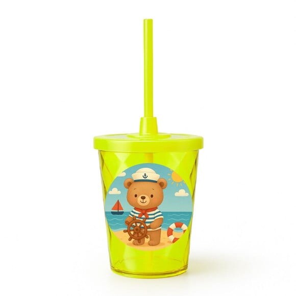 Copo Twister Personalizado 300ml Ursinho Marinheiro
