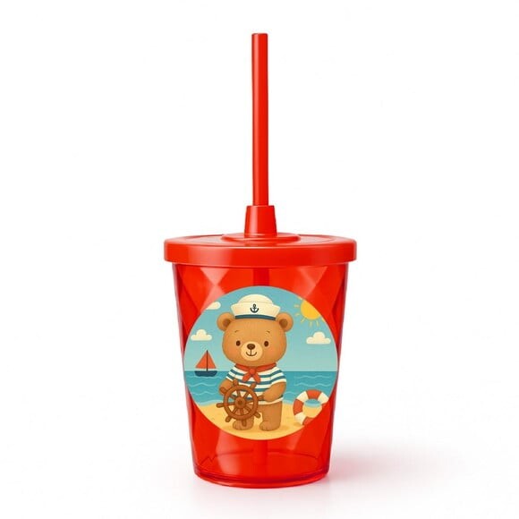 Copo Twister Personalizado 300ml Ursinho Marinheiro