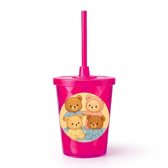 Copo Twister Personalizado 300ml Ursinhos de Pijama