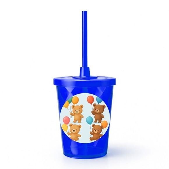 Copo Twister Personalizado 300ml Ursinhos com Balões