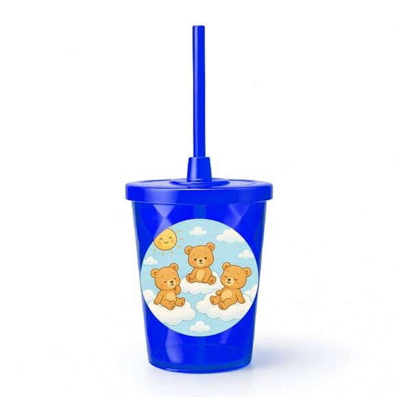 Copo Twister Personalizado 300ml Ursinhos na Nuvem
