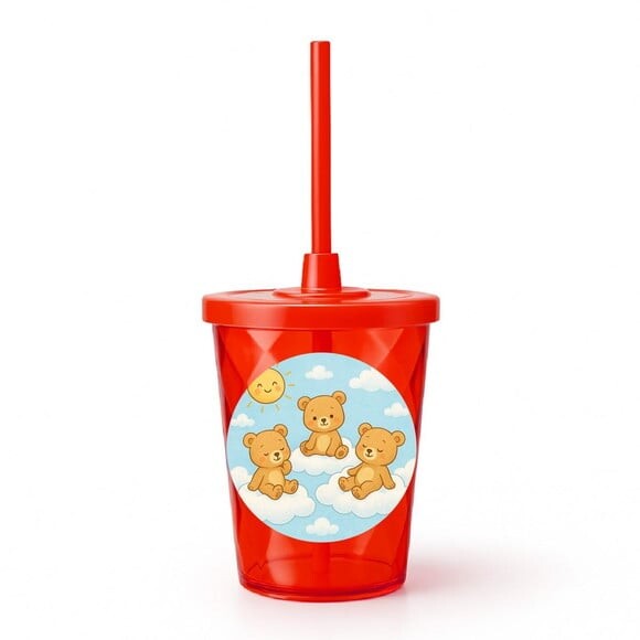 Copo Twister Personalizado 300ml Ursinhos na Nuvem