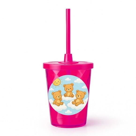 Copo Twister Personalizado 300ml Ursinhos na Nuvem