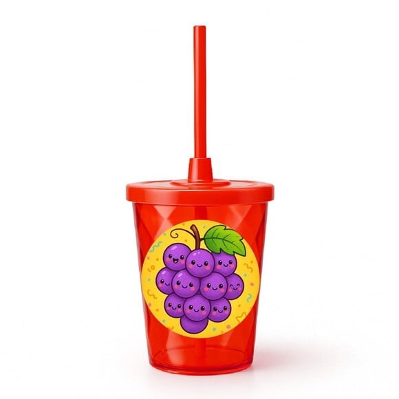 Copo Twister Personalizado 300ml Uvinhas Fofas