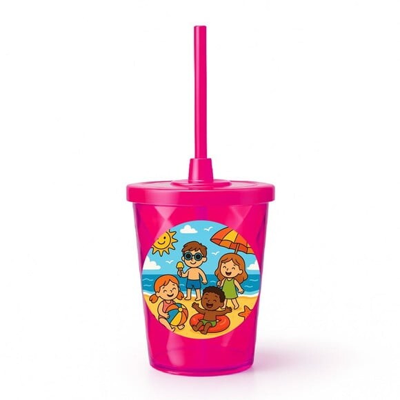 Copo Twister Personalizado 300ml Verão Divertido