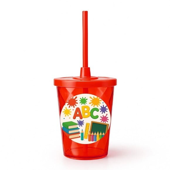 Copo Twister Personalizado 300ml Volta às Aulas