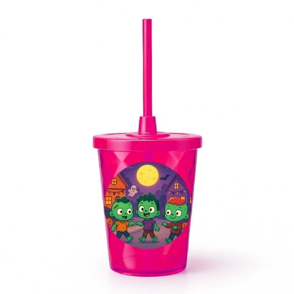 Copo Twister Personalizado 300ml Zumbis Fofinhos