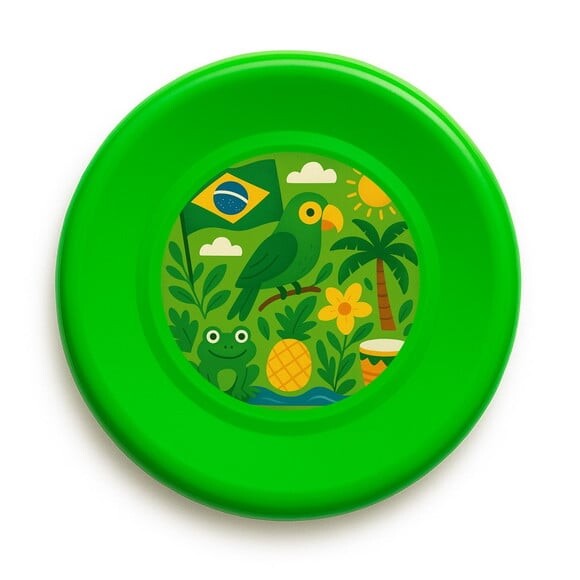 Disco de Arremesso Frisbee Brasil Verde e Amarelo