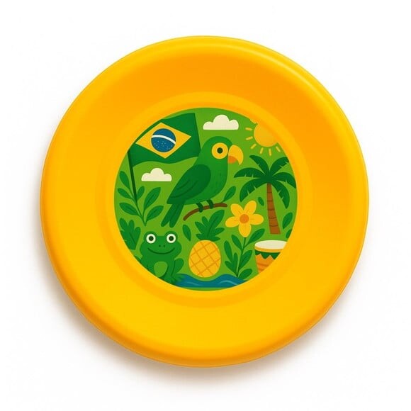 Disco de Arremesso Frisbee Brasil Verde e Amarelo