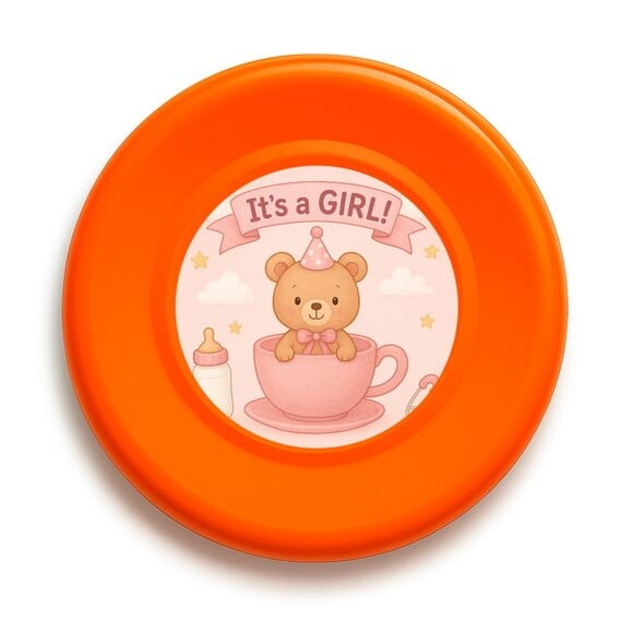 Disco de Arremesso Frisbee Chá de Bebê Menina