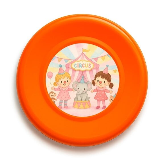Disco de Arremesso Frisbee Circo Palhacinhas Aquarela