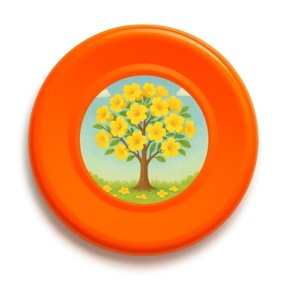 Disco de Arremesso Frisbee Flor de Ipê Amarela
