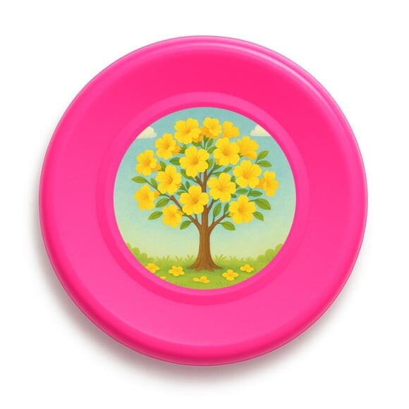 Disco de Arremesso Frisbee Flor de Ipê Amarela
