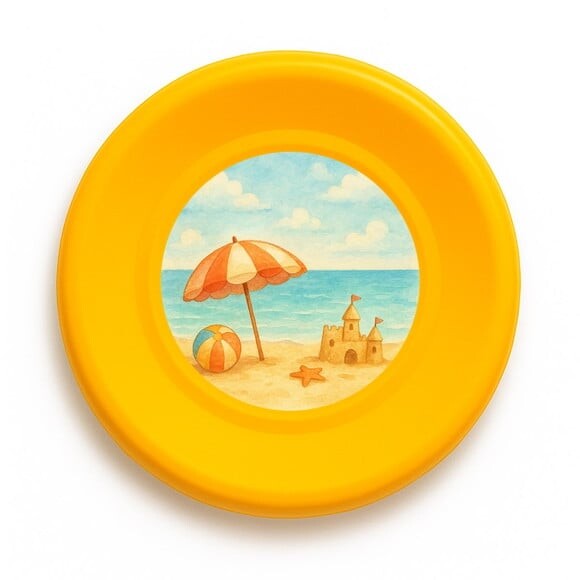 Disco de Arremesso Frisbee Mar e Praia Aquarela