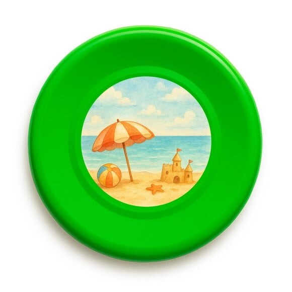 Disco de Arremesso Frisbee Mar e Praia Aquarela